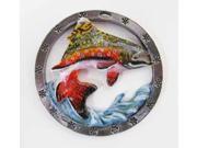 Painted ~ Brook Trout Leaping With Water ~ Holiday Ornament ~ FP007WOR