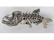 Pewter ~ Skeleton Fish ~ Lapel Pin Brooch ~ F112