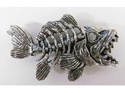 Pewter ~ Premium New Skeleton Fish ~ Lapel Pin Brooch ~ F120PR