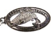 Pewter ~ Brook Trout Leaping Keychain ~ FK007