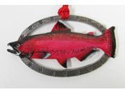 Painted ~ Chinook Ocean Salmon Spawning ~ Holiday Ornament ~ FP040ORB