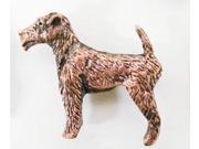 Copper ~ Full Body Wire Fox Terrier ~ Lapel Pin Brooch ~ DC484F