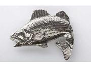Pewter ~ Striped Bass Leaping ~ Lapel Pin Brooch ~ S052