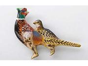 Painted ~ Pheasants ~ Male Female ~ Lapel Pin Brooch ~ BP020
