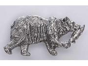 Pewter ~ Grizzly With Salmon ~ Lapel Pin Brooch ~ M036
