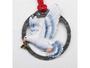 Painted ~ Dove With Twig ~ Holiday Ornament ~ BP034OR
