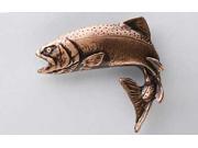 Copper ~ Rainbow Trout Leaping Left ~ Lapel Pin Brooch ~ FC003