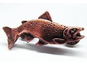 Copper ~ Brown Trout Curved ~ Lapel Pin Brooch ~ FC010