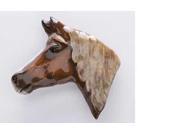 Painted ~ Horse Head ~ Brown ~ Lapel Pin Brooch ~ MP138A
