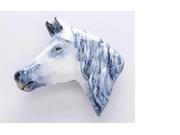 Painted ~ Horse Head ~ White Gray ~ Lapel Pin Brooch ~ MP138C