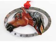 Painted ~ Horse Head Brown ~ Holiday Ornament ~ MP139ORA