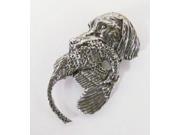 Pewter ~ English Setter Head With Pheasant ~ Lapel Pin Brooch ~ D079