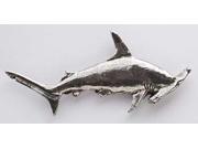 Pewter ~ Hammerhead Shark ~ Lapel Pin Brooch ~ S118
