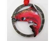 Painted ~ Chinook Salmon Spawning Leaping ~ Holiday Ornament ~ FP043ORB