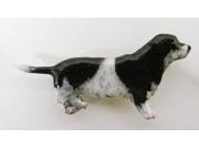 Painted ~ Full Body Basset Hound ~ Lapel Pin Brooch ~ DP320F