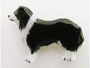 Painted ~ Full Body Border Collie ~ Lapel Pin Brooch ~ DP330F