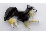 Painted ~ Full Body Long Haired Chihuahua ~ Lapel Pin Brooch ~ DP350AF