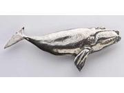 Pewter ~ Right Whale ~ Lapel Pin Brooch ~ M082