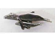 Pewter ~ Humpback With Baby ~ Lapel Pin Brooch ~ M086