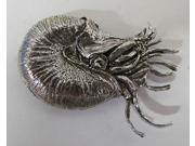 Pewter ~ Nautilus Shell ~ Lapel Pin Brooch ~ A164