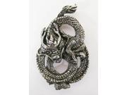Pewter ~ Premium Coiled Chinese Dragon ~ Lapel Pin Brooch ~ A177PR