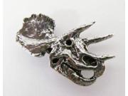 Pewter ~ Triceratops Fossilized Head ~ Lapel Pin Brooch ~ A185
