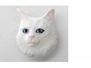 Painted ~ Angora Cat White ~ Lapel Pin Brooch ~ CP004A