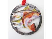 Painted ~ Gulf Slam Redfish Snook Speckled Trout ~ Holiday Ornament ~ SP033OR