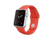 Apple - Apple Watch Sport 38mm Silver Aluminum Case - Orange Sport Band Smartwatch Smart for iPhone MLCF2LL/A