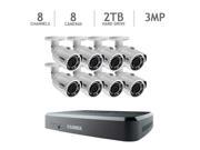 Lorex 8 Channel HD IP NVR with 2TB HDD 8 3MP Cameras with 130 Night Vision Security Surveillance System Set