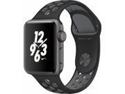Apple - Apple Watch Nike+ 38mm Space Gray Aluminum Case Black/Cool Gray Nike Sport Band - Space Gray Aluminum Model: MNYX2LL/A Smartwatch Smart for iPhone
