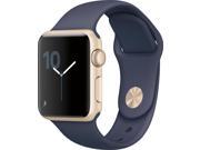 Apple Watch Series 2 42mm Gold Aluminum Case Midnight Blue Sport Band - Gold Aluminum Model: MQ152LL/A Smart Smartwatch for iPhone