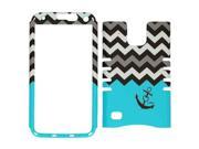 Cell Armor Rocker Series Snap On Protector Case for Samsung Galaxy S5 Black Anchor Black and White Chevron