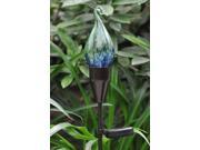Garden Stake Glass Blown Solar Curly Top Clear Blue