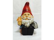 Gnome Sitting with Watering Can And Glowing Mushroom Solar LED