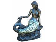 Tiffany Lamp Mermaid Antique Black with White Scales