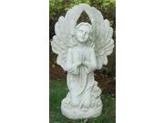 Angel Kneeling Praying with Wings Up Statue