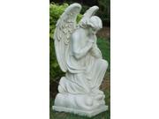 Angel Praying On One Knee with Wings Down Statue