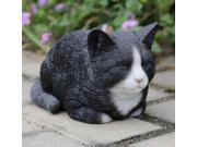 Cat Sleeping Black White Statue
