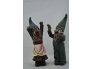 Halloween Female Male Zombie Gnomes Statue Set Of 2