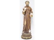 Christian Figurine St Francis Statue with 3 Doves 24