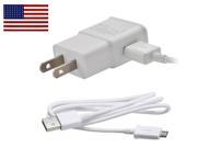 2 Amp Rapid Home Wall Travel Charger for Galaxy Note 1 2 3 4 5 Edge Bundle w eStoreTronics brand American Flag Sticker