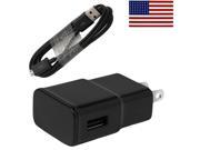 2 Amp Rapid Home Wall Travel Charger for Galaxy Note 1 2 3 4 5 Edge Bundle w eStoreTronics brand American Flag Sticker