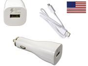 Fast Charging Quick Charge 2.0 Rapid Car Charger Cable for LG G4 G Flex 2 V10 Bundle w eStoreTronics Brand American Flag Sticker