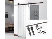 Ediors 6.6FT Antique Sliding Wood Barn Door Hardware Carbon Steel Interior Set