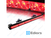 Ediors 27Inch High Intensity 24 Red LED 13 Flash Modes Traffic Advisor Emergency Warning Vehicle Strobe Light Bar Kit With Exclusive Large Secure Suction Cups
