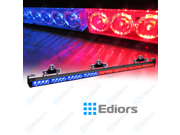 Ediors Auto Vehicle Truck 35.5 LED 13 Mode Traffic Adviser Hazaqrd Emergency Warning Strobe Light Bar Kit Red Blue