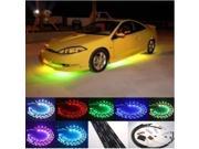 Ediors Under Vehicle Tray Fusion 7 Color LED Under Car Glow Underbody System Neon Strip Lights Remote Kit 36