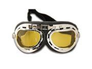 Ediors Motorcycle Steampunk Half Helmet Flight Aviator Eyewear Glasses Goggles Amber