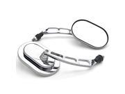 Ediors Universal Motorcycle Cruiser Scooter Moped ATV Mirrors Chrome Free Adapters